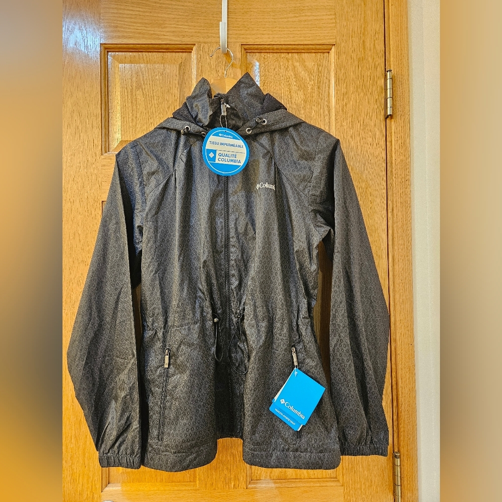 Columbia Black Print Rain Jacket